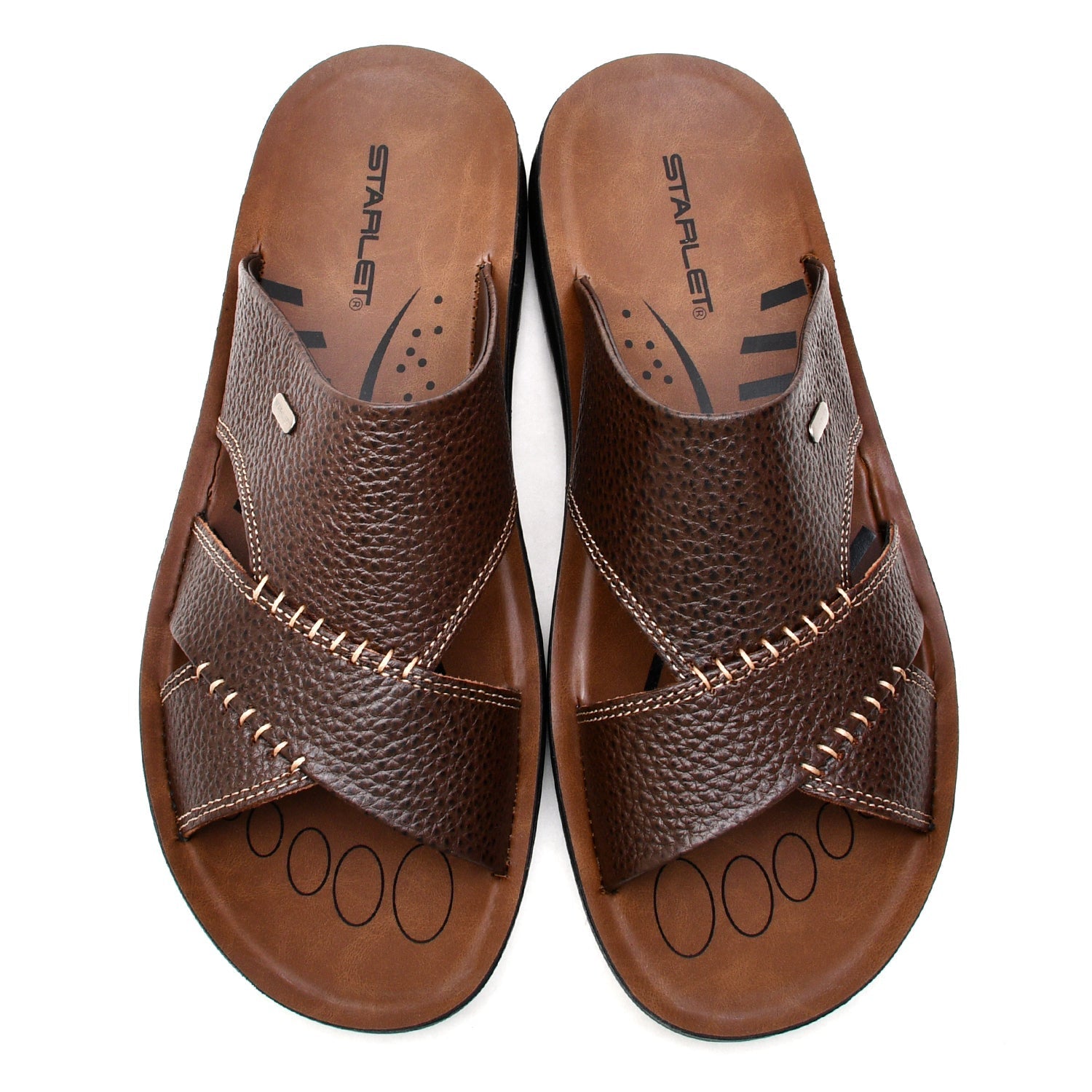 LEATHER SLIPPER - RF-173 BROWN