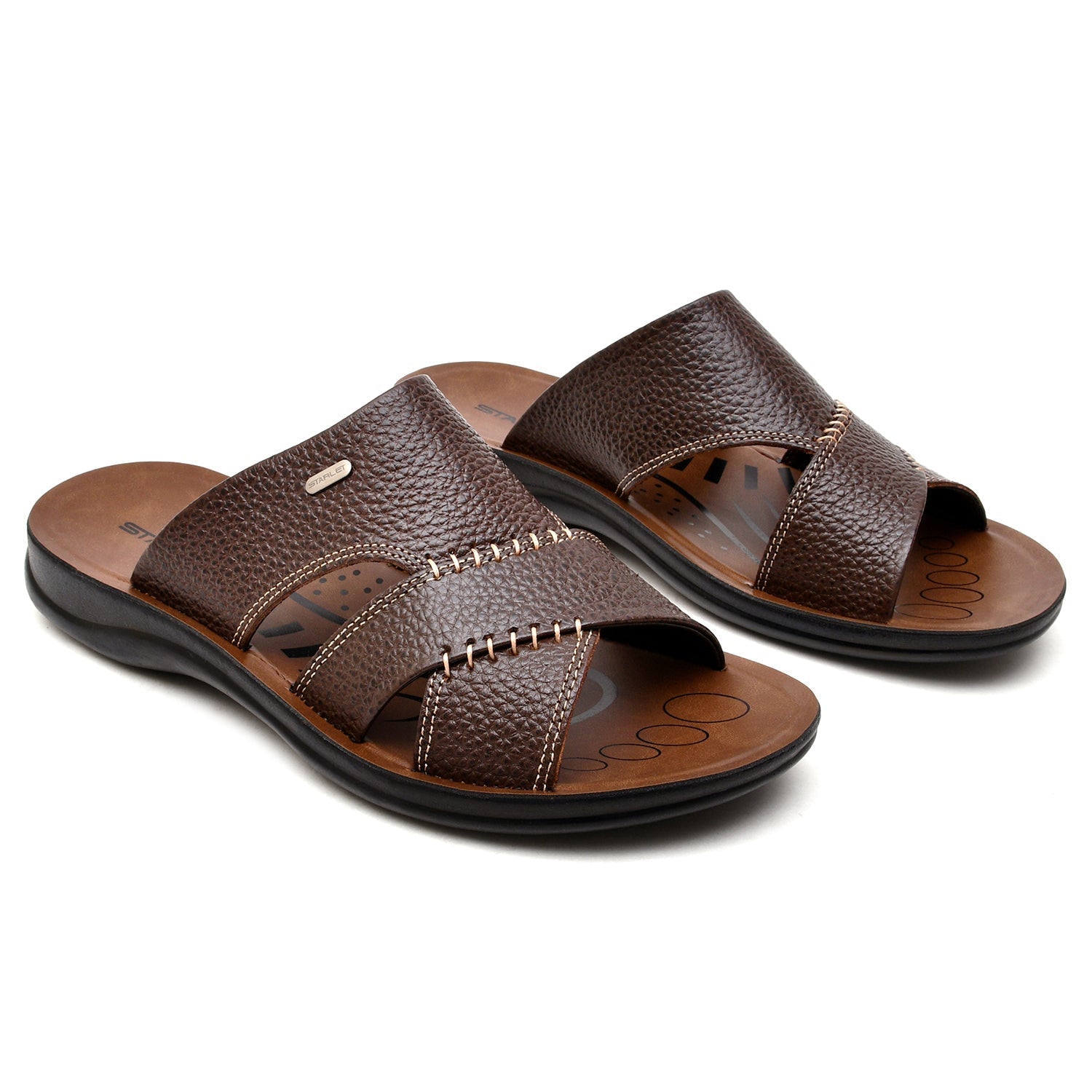 LEATHER SLIPPER - RF-173 BROWN