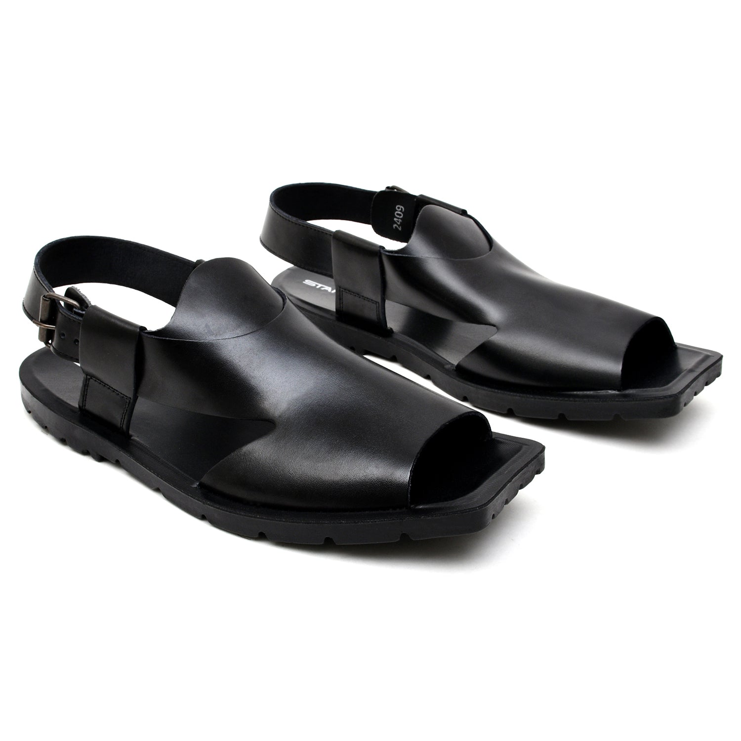 LEATHER PESHAWARI  CHAPPAL - NPT-05 BLACK