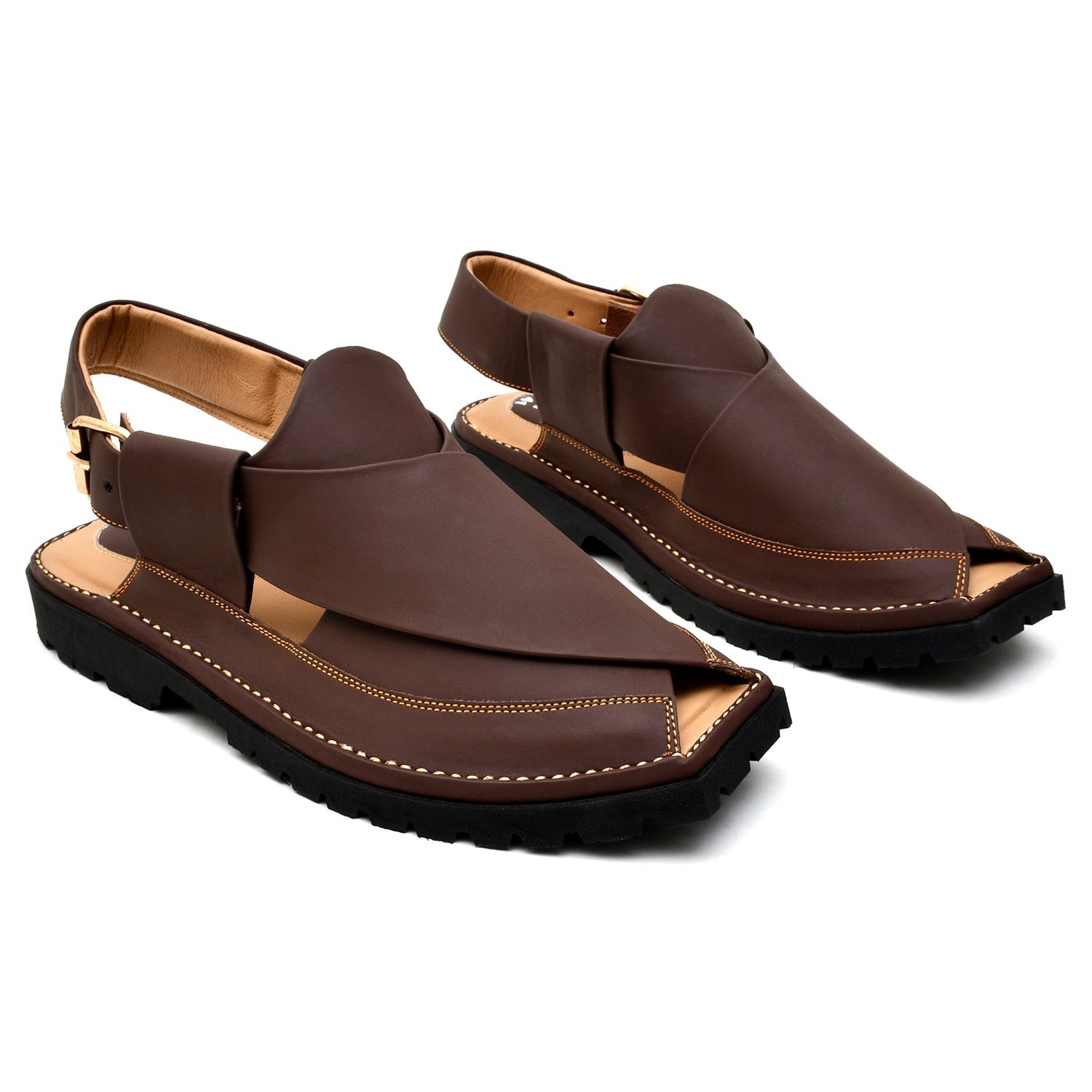 LEATHER PESHAWARI CHAPPAL - LCM-0004 COFFEE