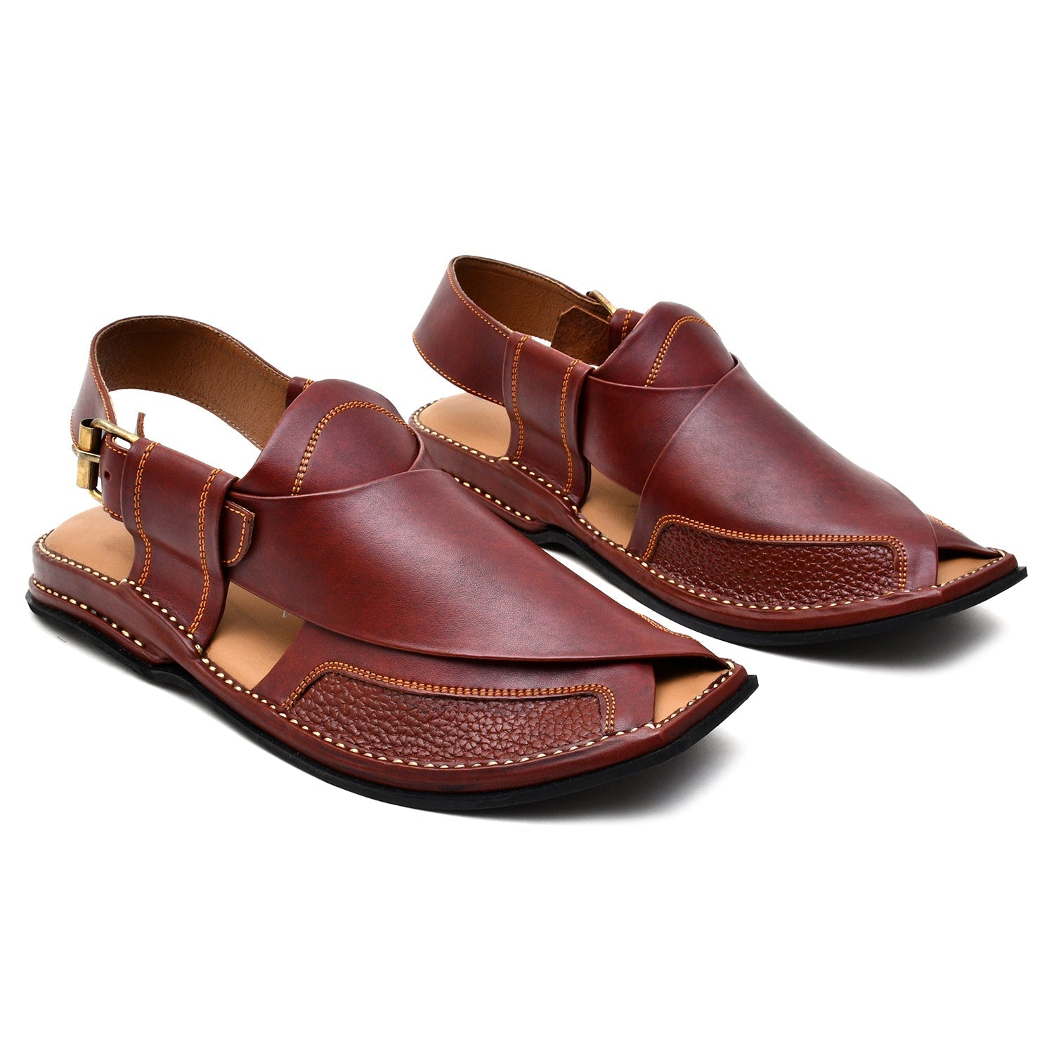 LEATHER PESHAWARI CHAPPAL - LCM-0003 MAROON