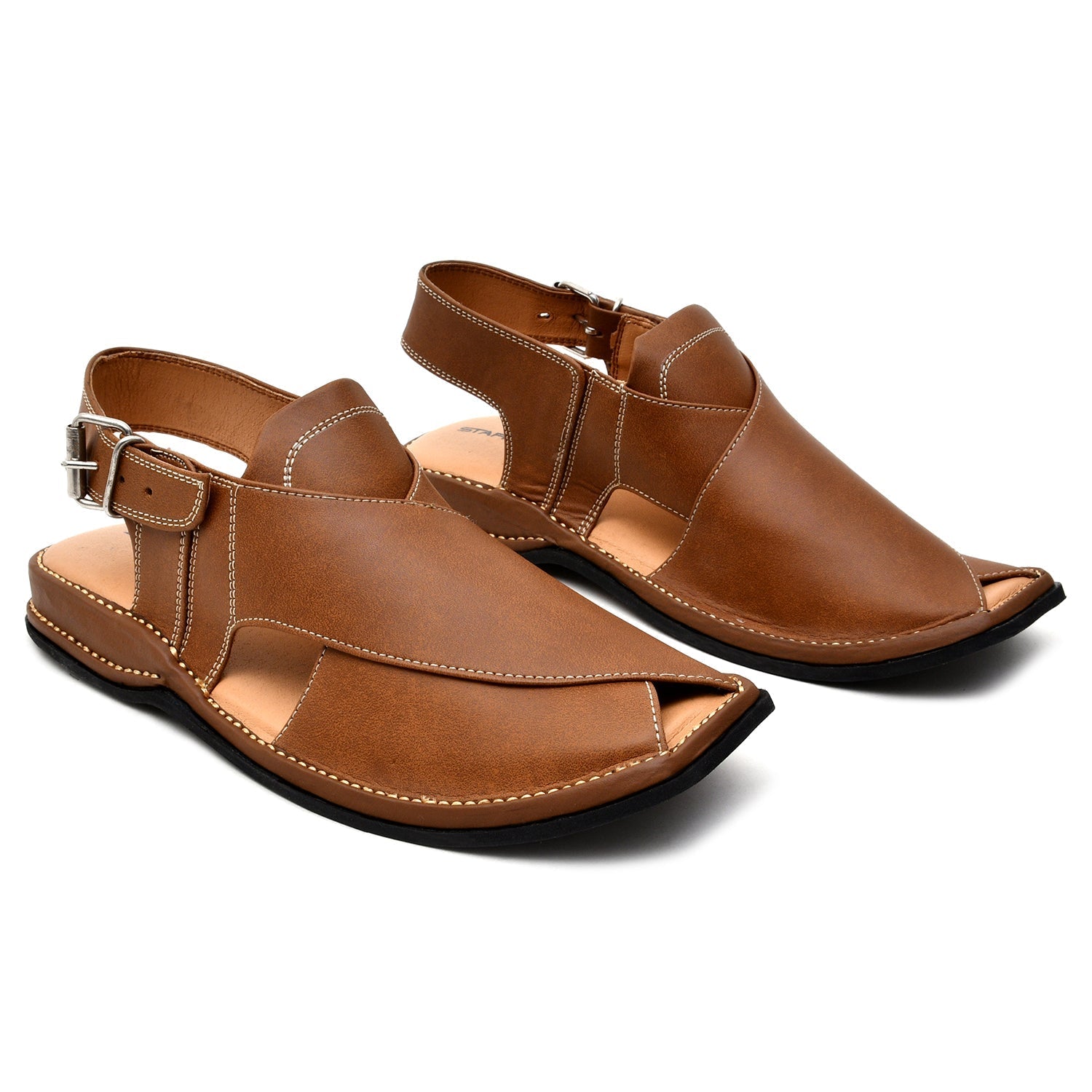 LEATHER PESHAWARI CHAPPAL - LCM-0002 TAN