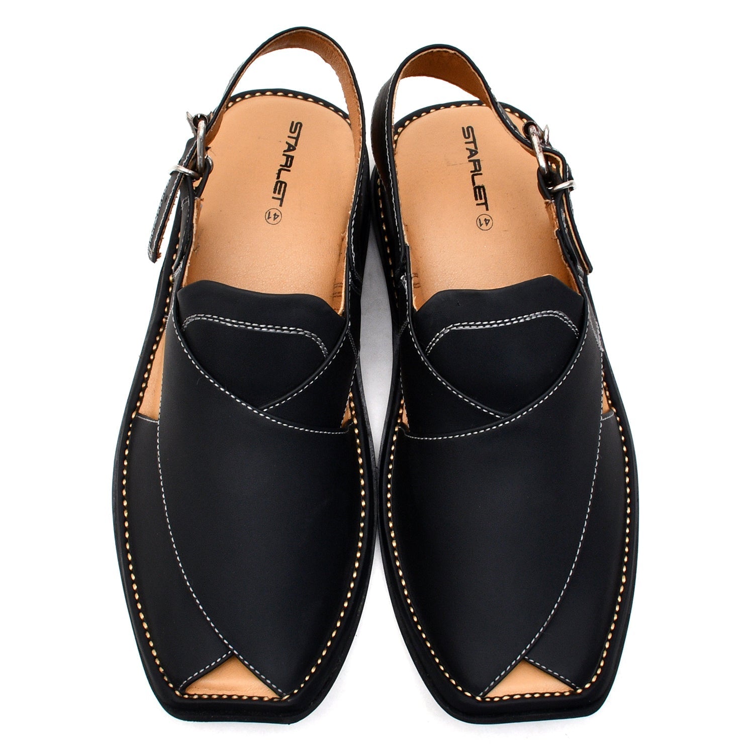 LEATHER PESHAWARI CHAPPAL - LCM-0002 BLACK