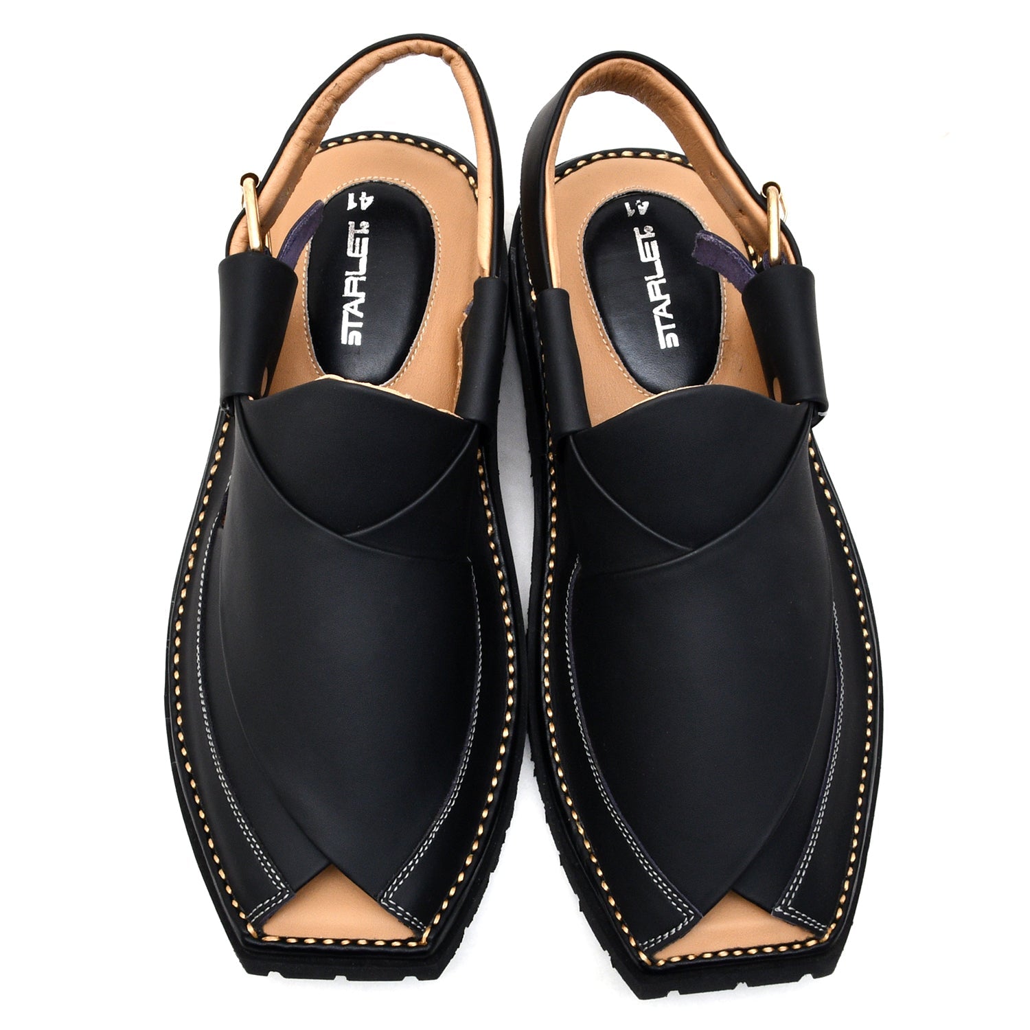 LEATHER PESHAWARI CHAPPAL - LCM-0004 BLACK