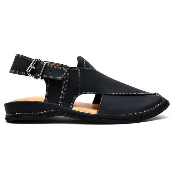 LEATHER PESHAWARI CHAPPAL - LCM-0002 BLACK