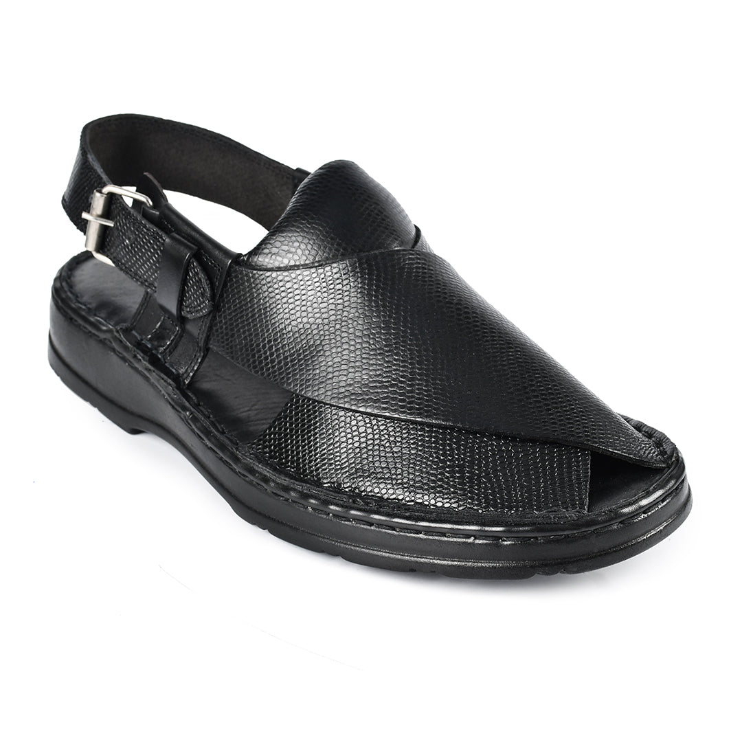 LEATHER PESHAWARI CHAPPAL - 4021 BLACK