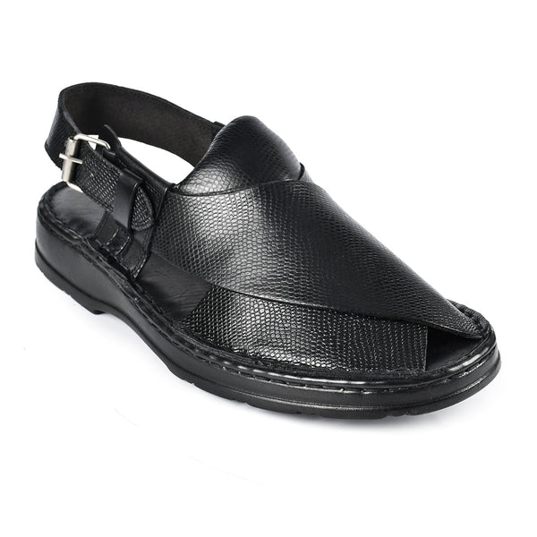 LEATHER PESHAWARI CHAPPAL - 4021 BLACK