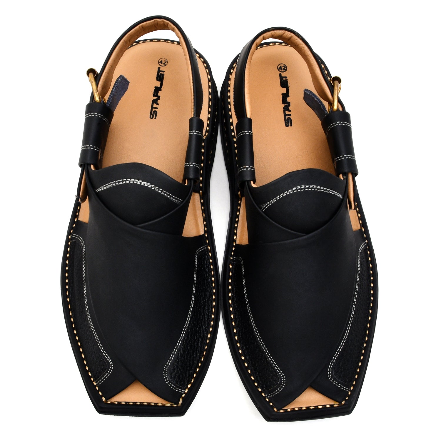 LEATHER PESHAWARI CHAPPAL - LCM-0003 BLACK