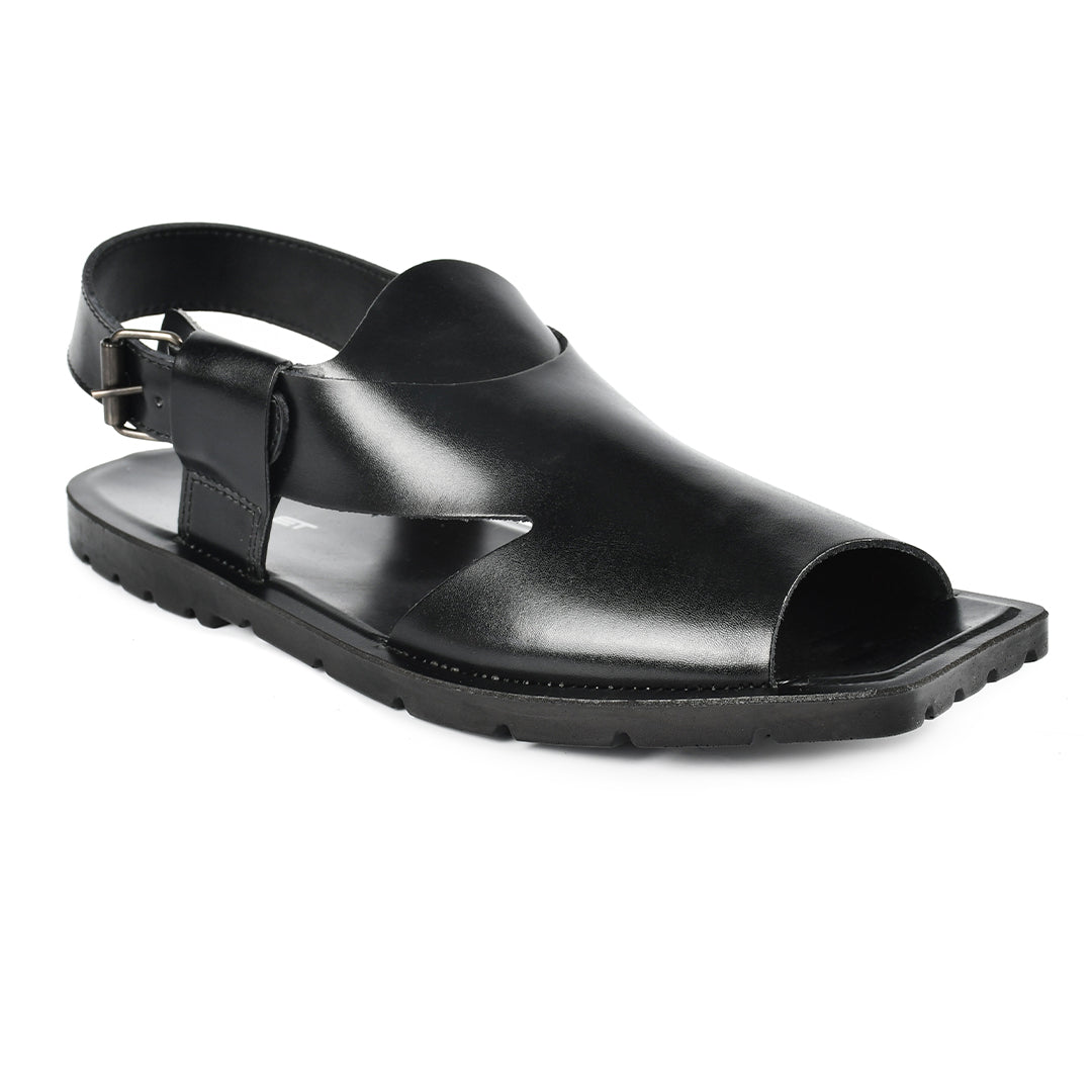 LEATHER PESHAWARI  CHAPPAL - NPT-05 BLACK