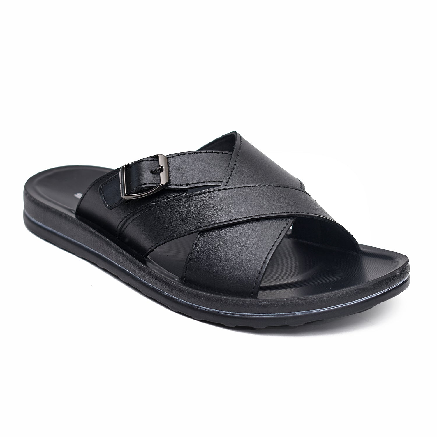 LEATHER SLIPPER - WA-1829 BLACK