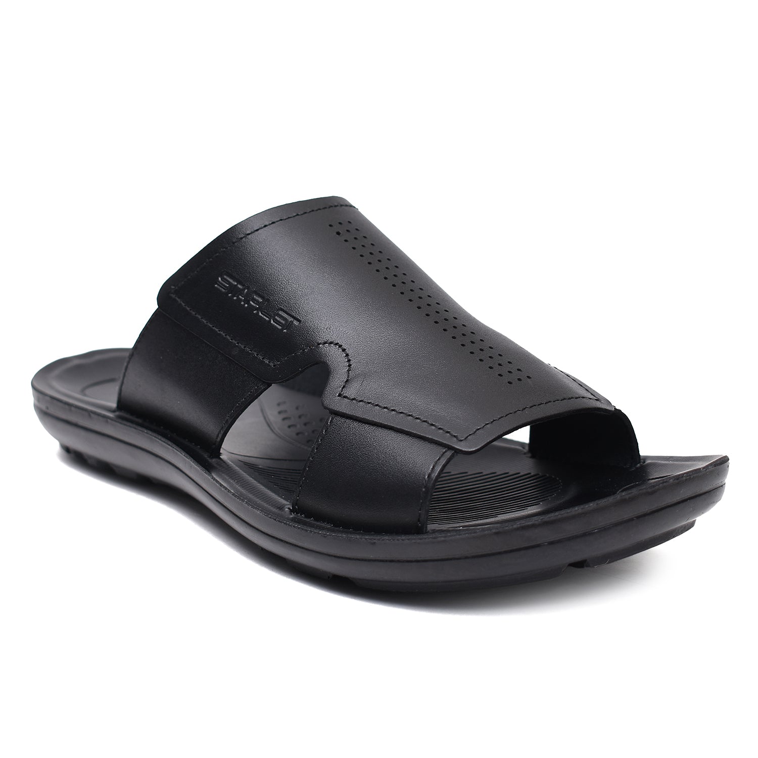 LEATHER SLIPPER - SP-327 BLACK