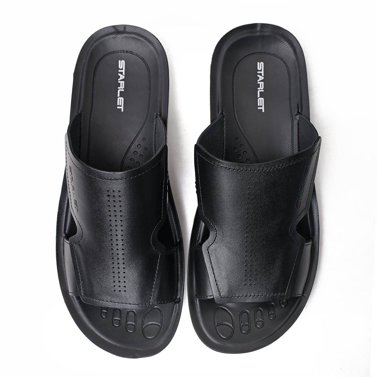 LEATHER SLIPPER - SP-327 BLACK