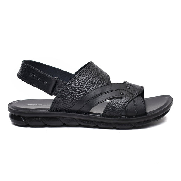 LEATHER SANDAL - AK-113 BLACK