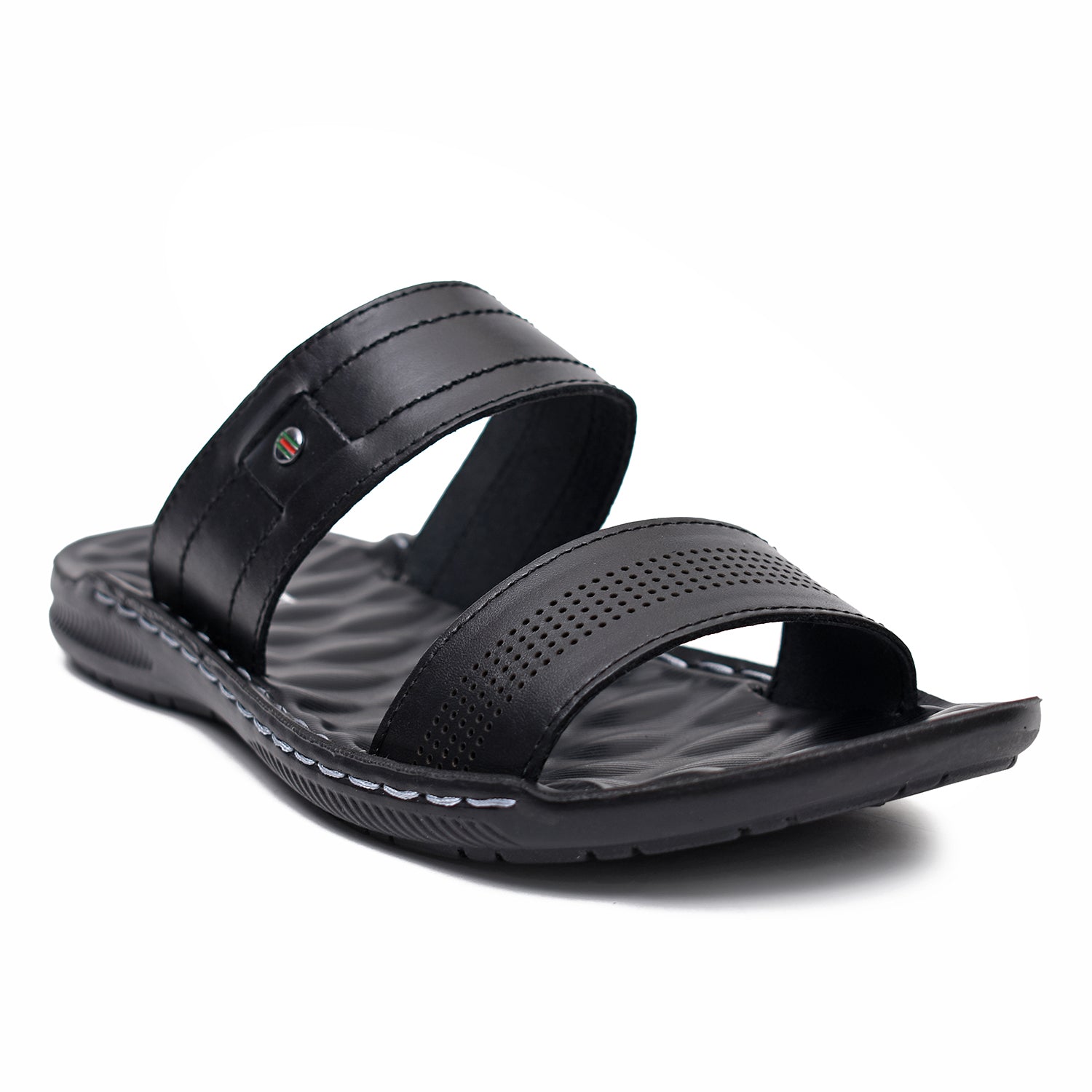 LEATHER SLIPPER - SR-1132 BLACK
