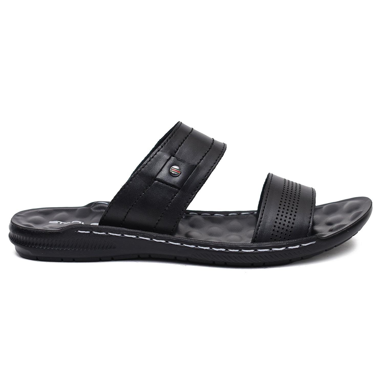 LEATHER SLIPPER - SR-1132 BLACK