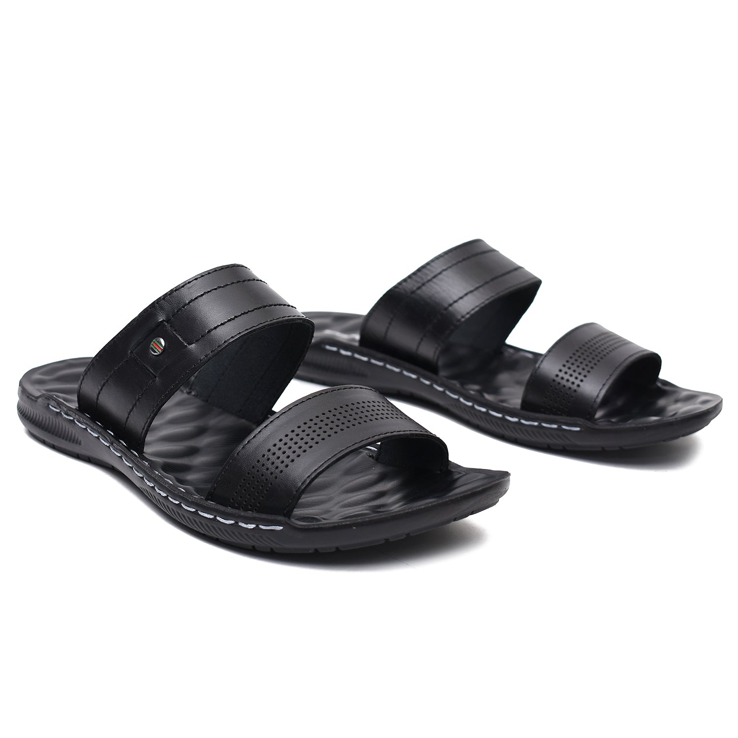 LEATHER SLIPPER - SR-1132 BLACK