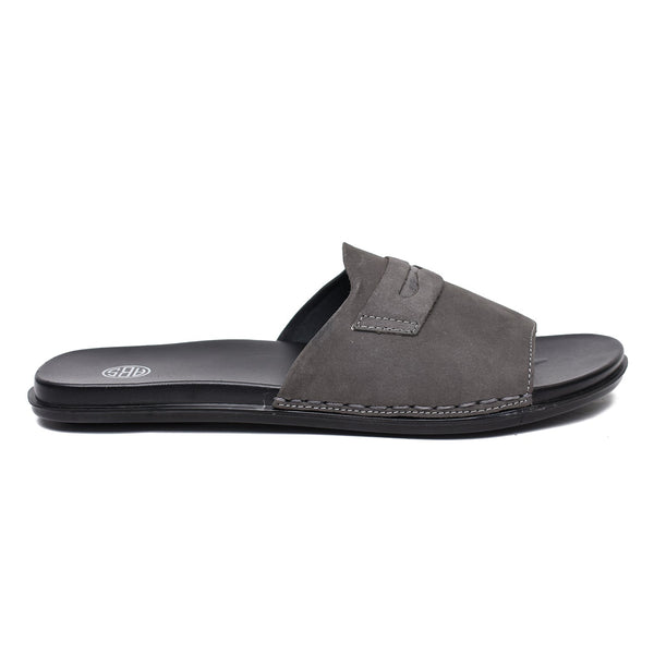 LEATHER SLIPPER - CHM-011 GREY
