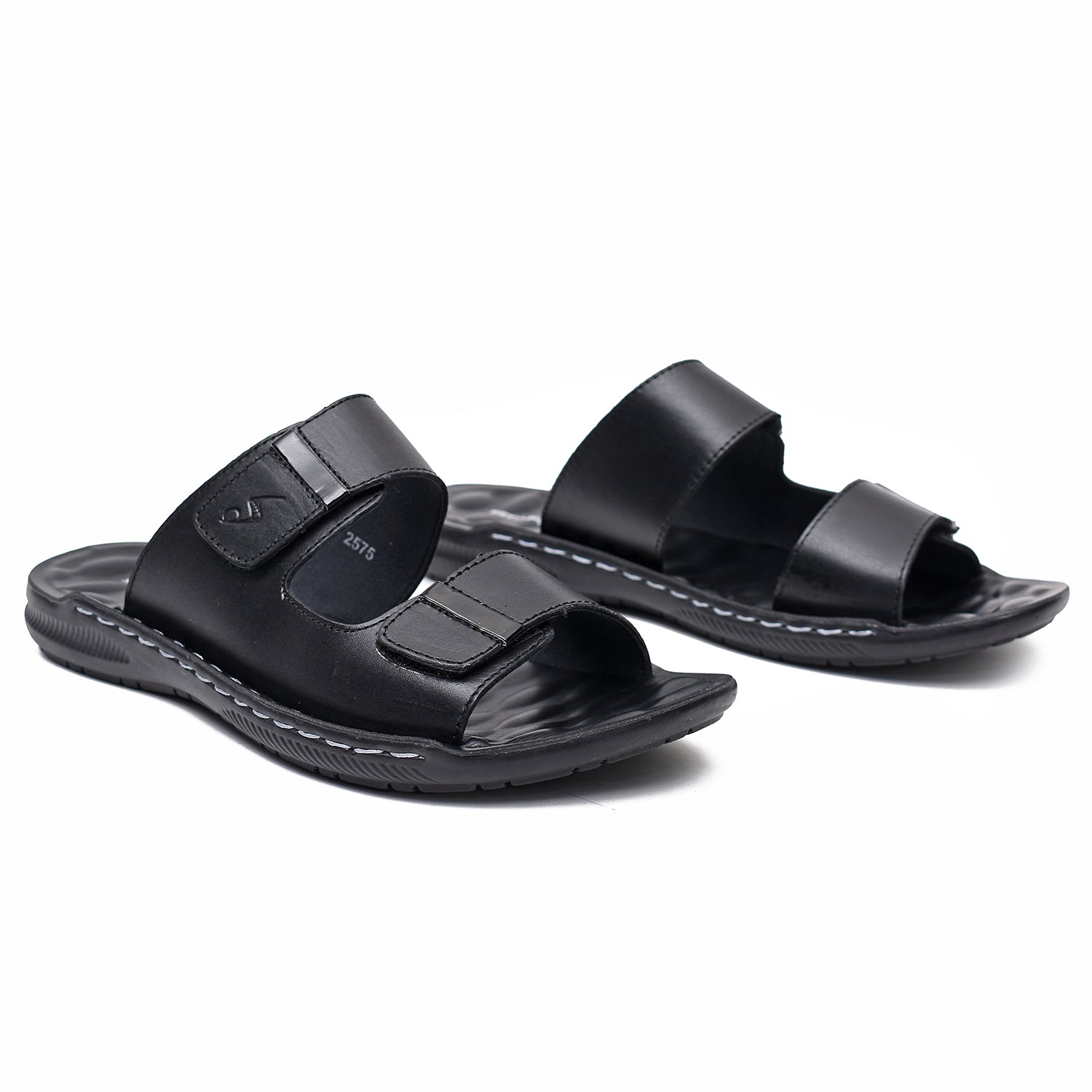 LEATHER SLIPPER - SR-1131 BLACK