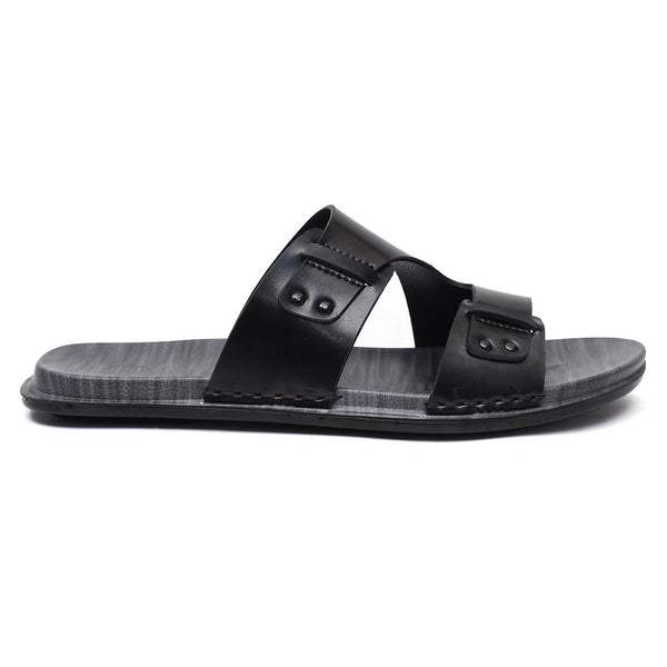 LEATHER SLIPPER - CHM-014 BLACK
