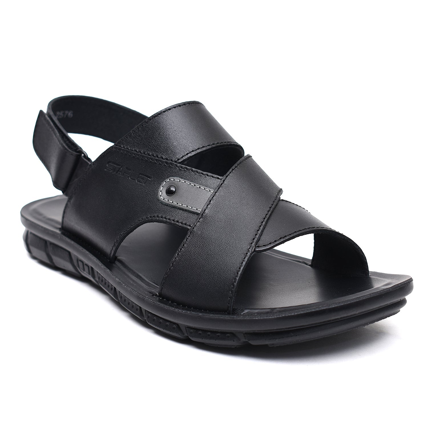 LEATHER SANDAL - AK-112 BLACK