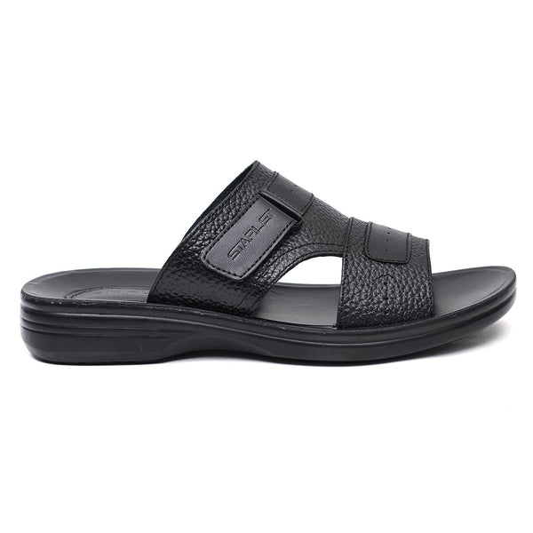 LEATHER SLIPPER - VO-631 BLACK