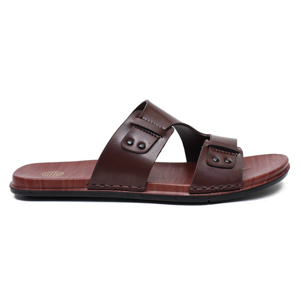 LEATHER SLIPPER - CHM-014 BROWN