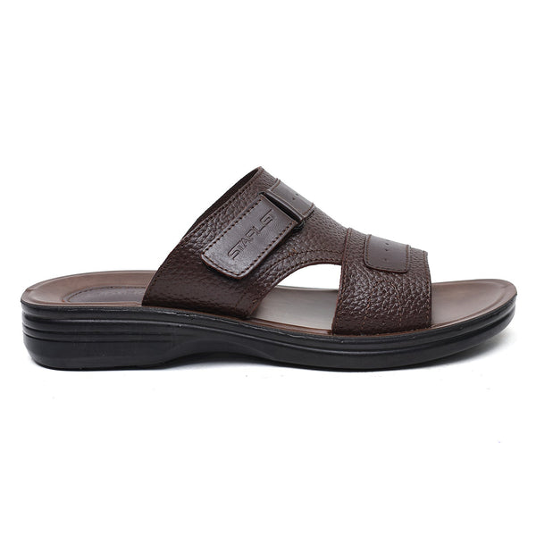 LEATHER SLIPPER - VO-631 BROWN