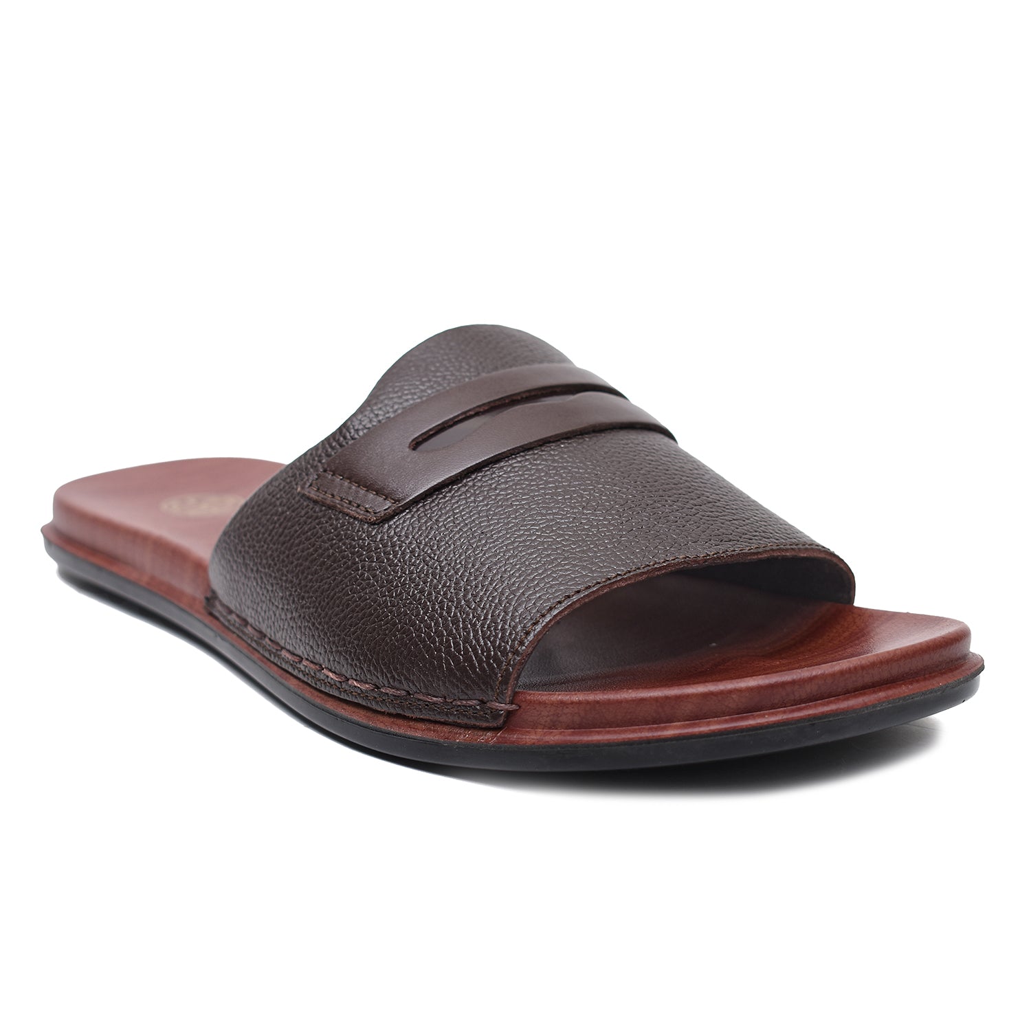 LEATHER SLIPPER - CHM-011 BROWN