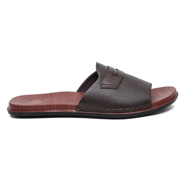 LEATHER SLIPPER - CHM-011 BROWN