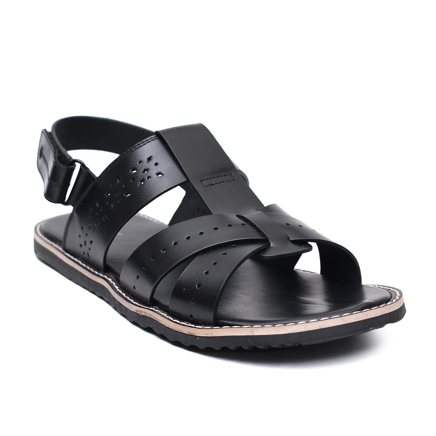 LEATHER SANDAL - GX-112 BLACK
