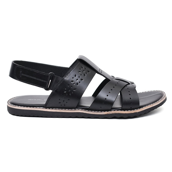 LEATHER SANDAL - GX-112 BLACK