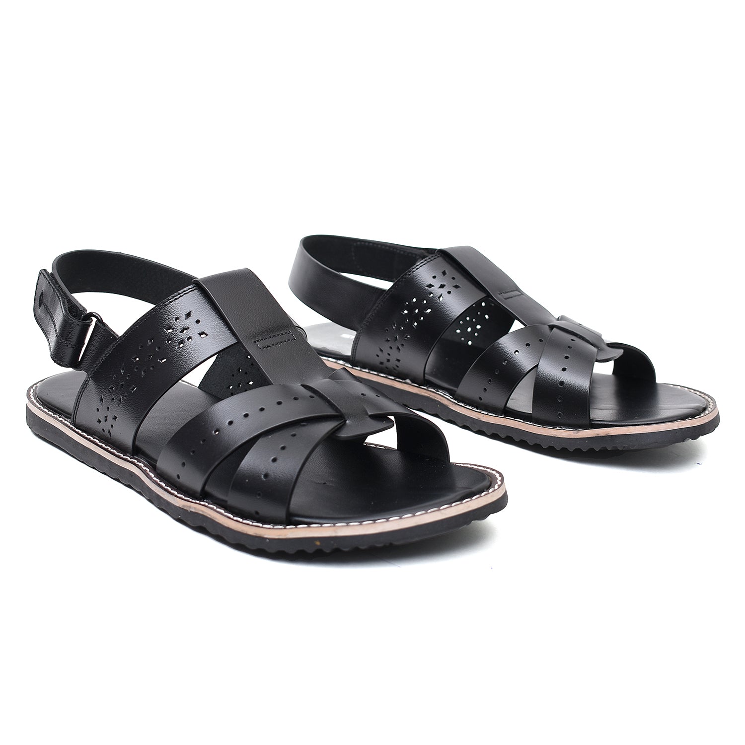 LEATHER SANDAL - GX-112 BLACK