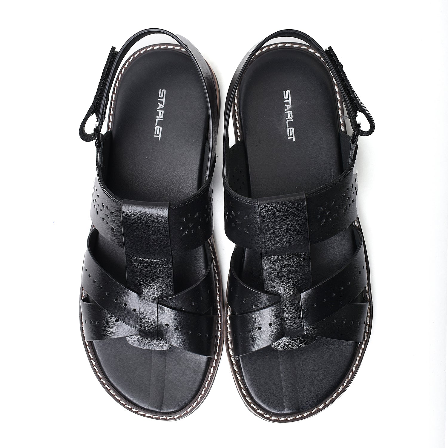 LEATHER SANDAL - GX-112 BLACK