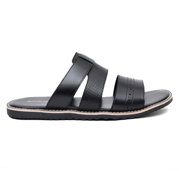 LEATHER SLIPPER - GX-25 BLACK