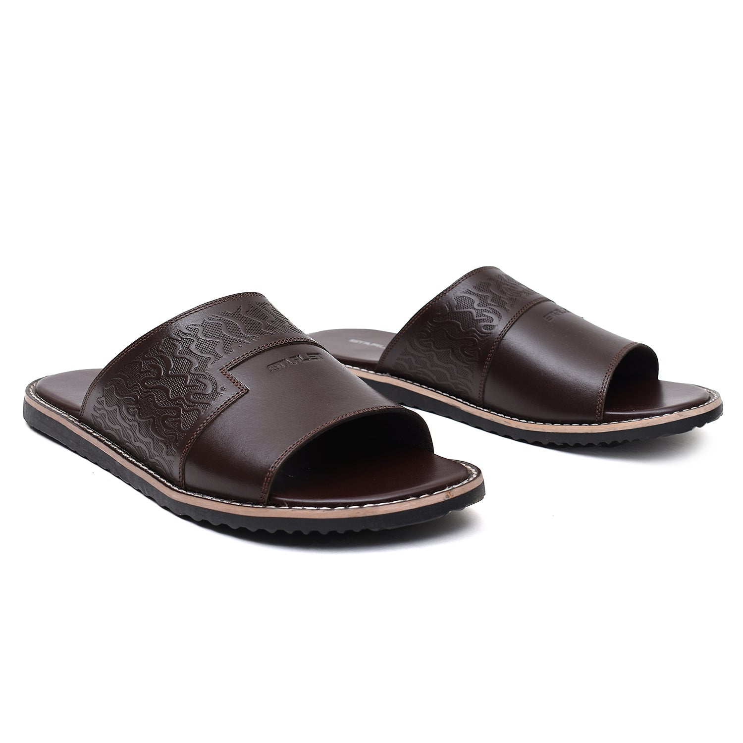 LEATHER SLIPPER - GX-24 BROWN