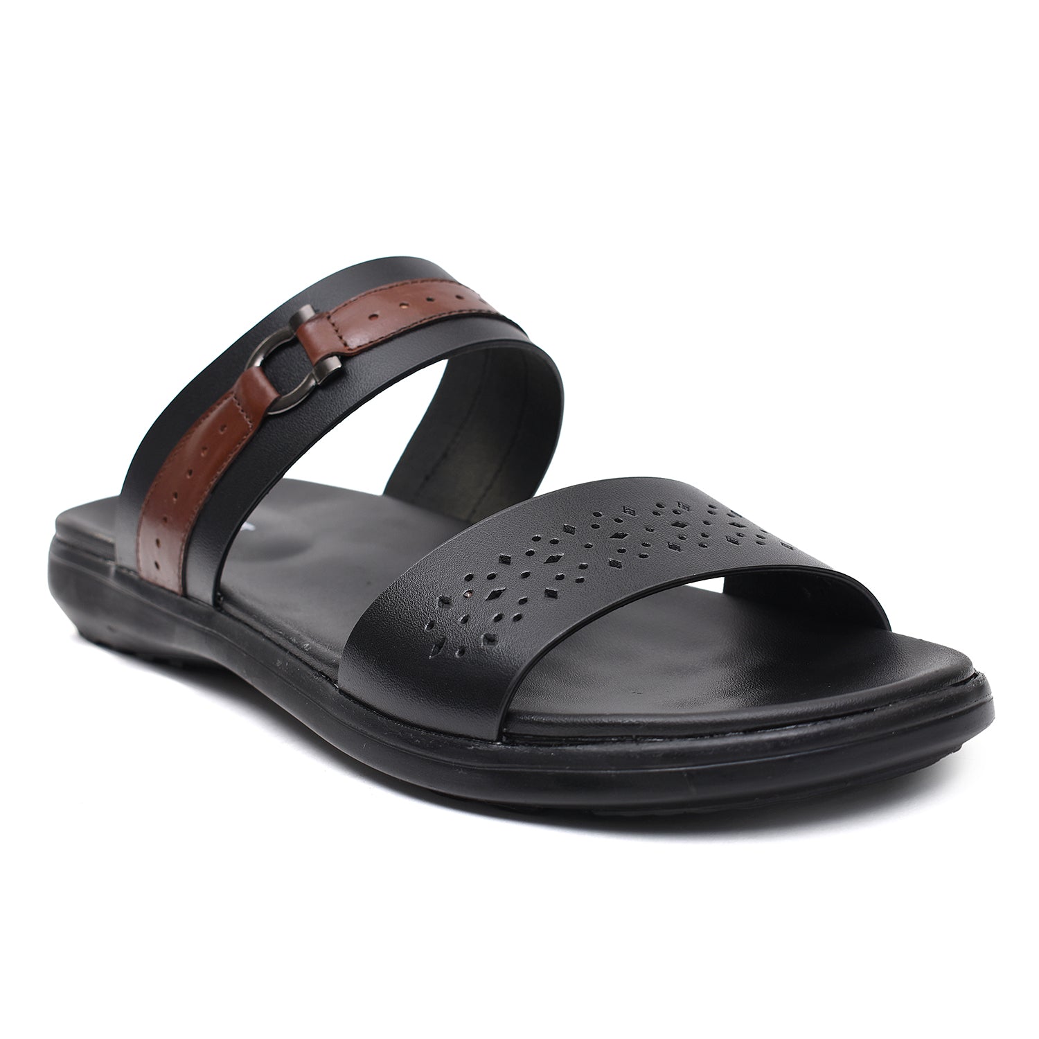 LEATHER SLIPPER - VCT-012 BLACK