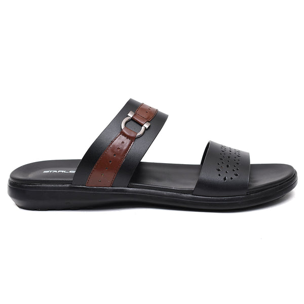 LEATHER SLIPPER - VCT-012 BLACK