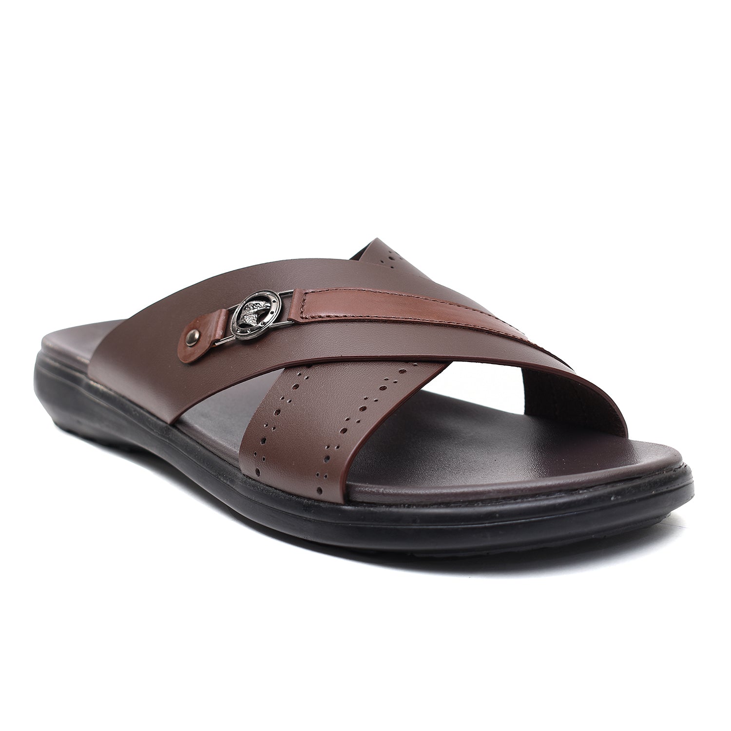 LEATHER SLIPPER - VCT-011-BROWN
