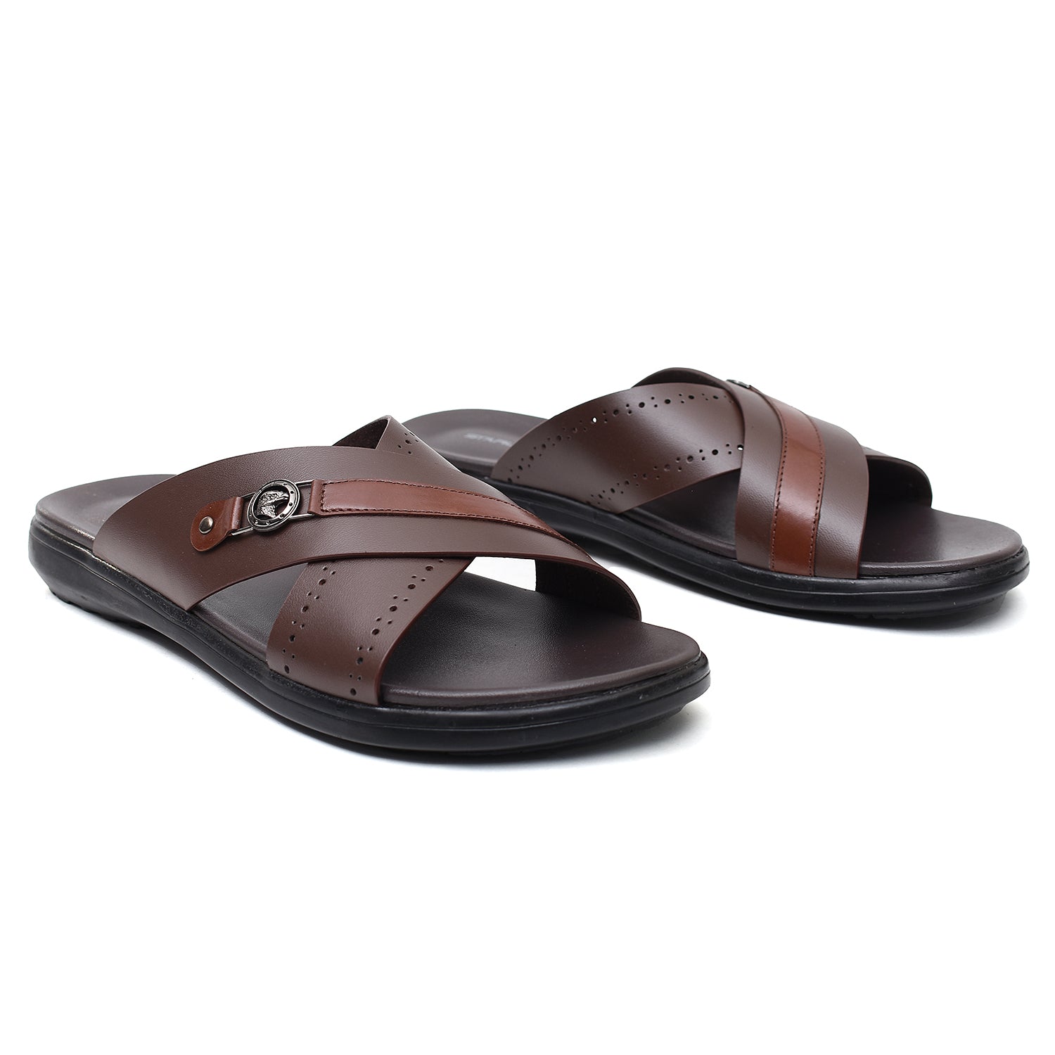 LEATHER SLIPPER - VCT-011-BROWN