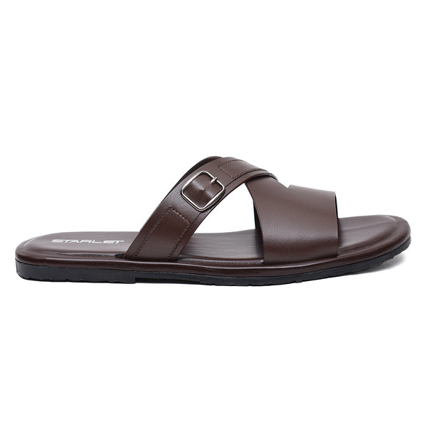 LEATHER SLIPPER - CBO-01 BROWN