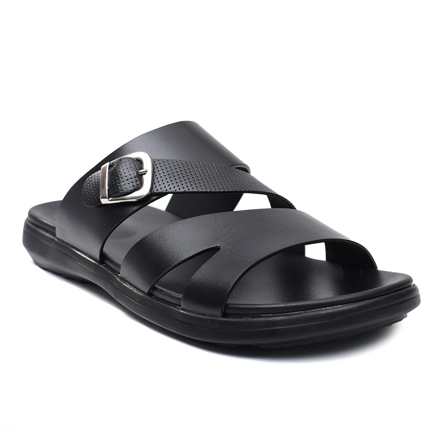 LEATHER SLIPPER - VCT-013 BLACK