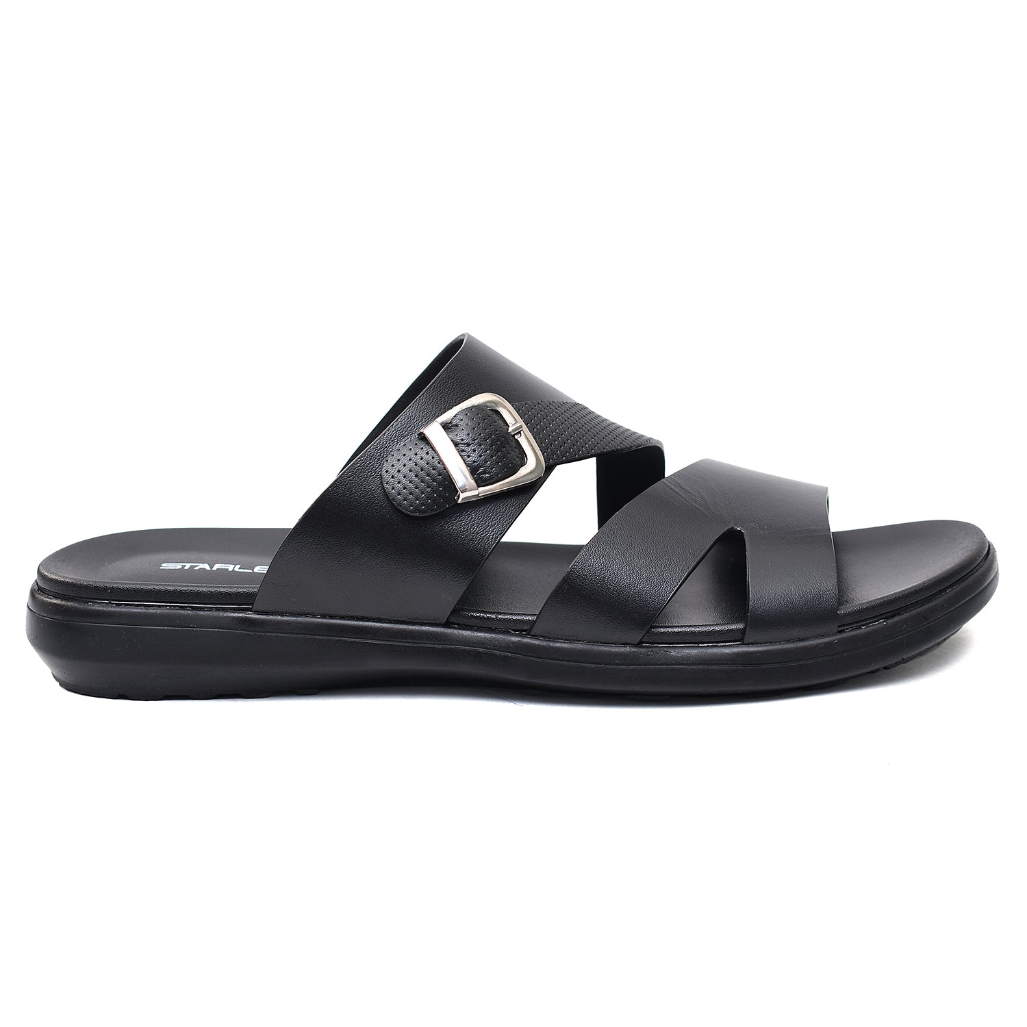 LEATHER SLIPPER - VCT-013 BLACK
