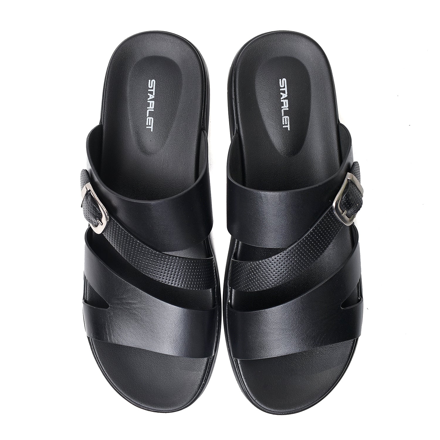 LEATHER SLIPPER - VCT-013 BLACK