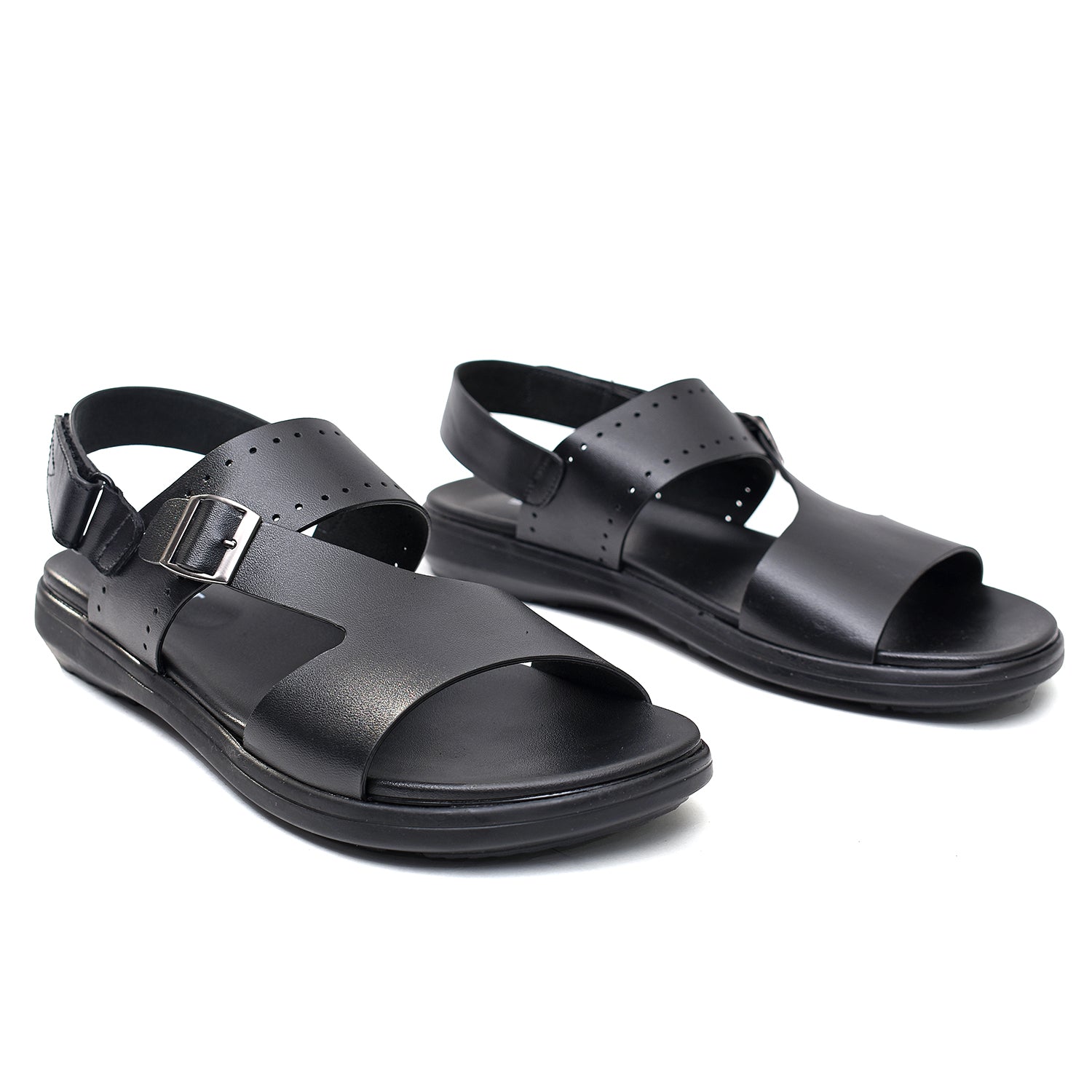 LEATHER SANDAL - VCT-112 BLACK