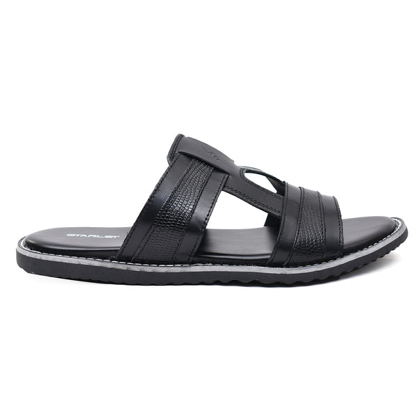 LEATHER SLIPPER - GX-26 BLACK