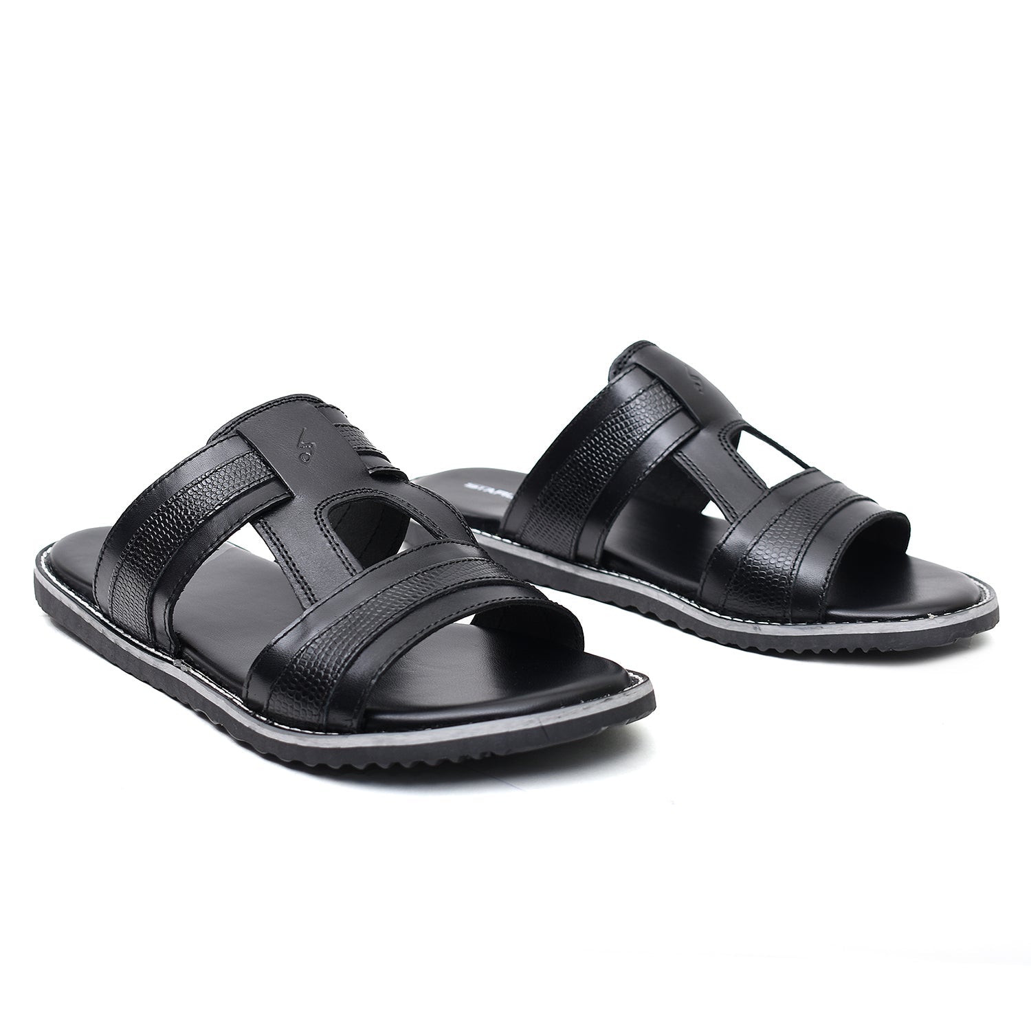 LEATHER SLIPPER - GX-26 BLACK