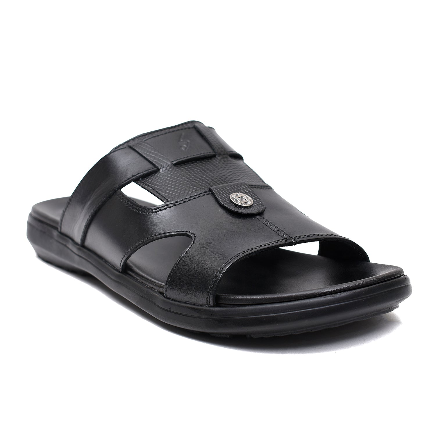 LEATHER SLIPPER - VCT-014 BLACK