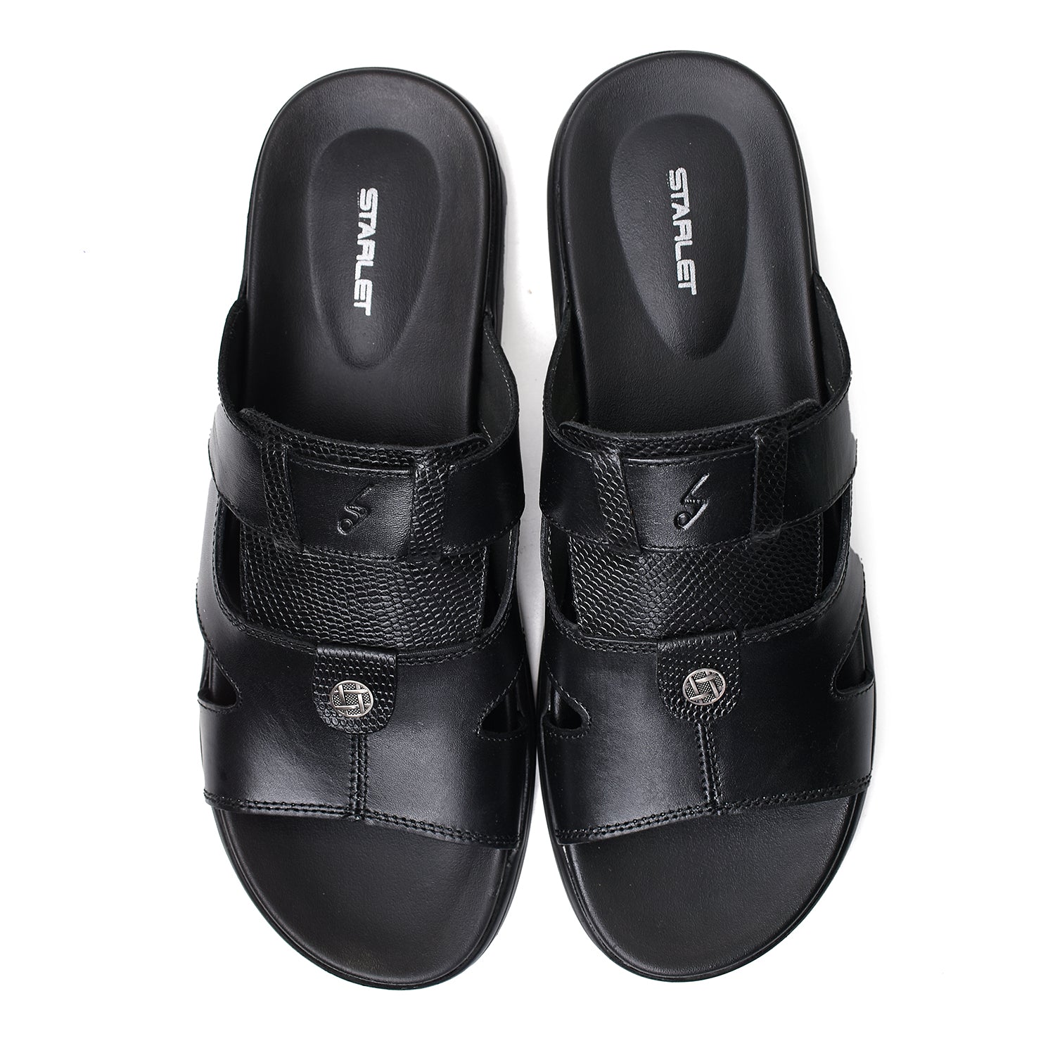 LEATHER SLIPPER - VCT-014 BLACK