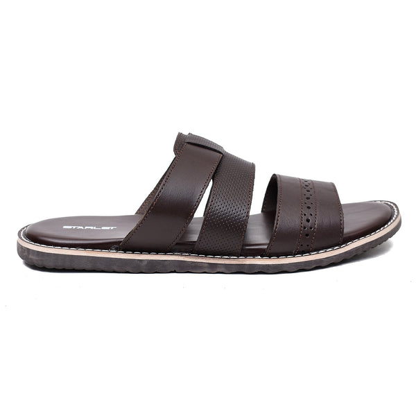 LEATHER SLIPPER - GX-25 BROWN