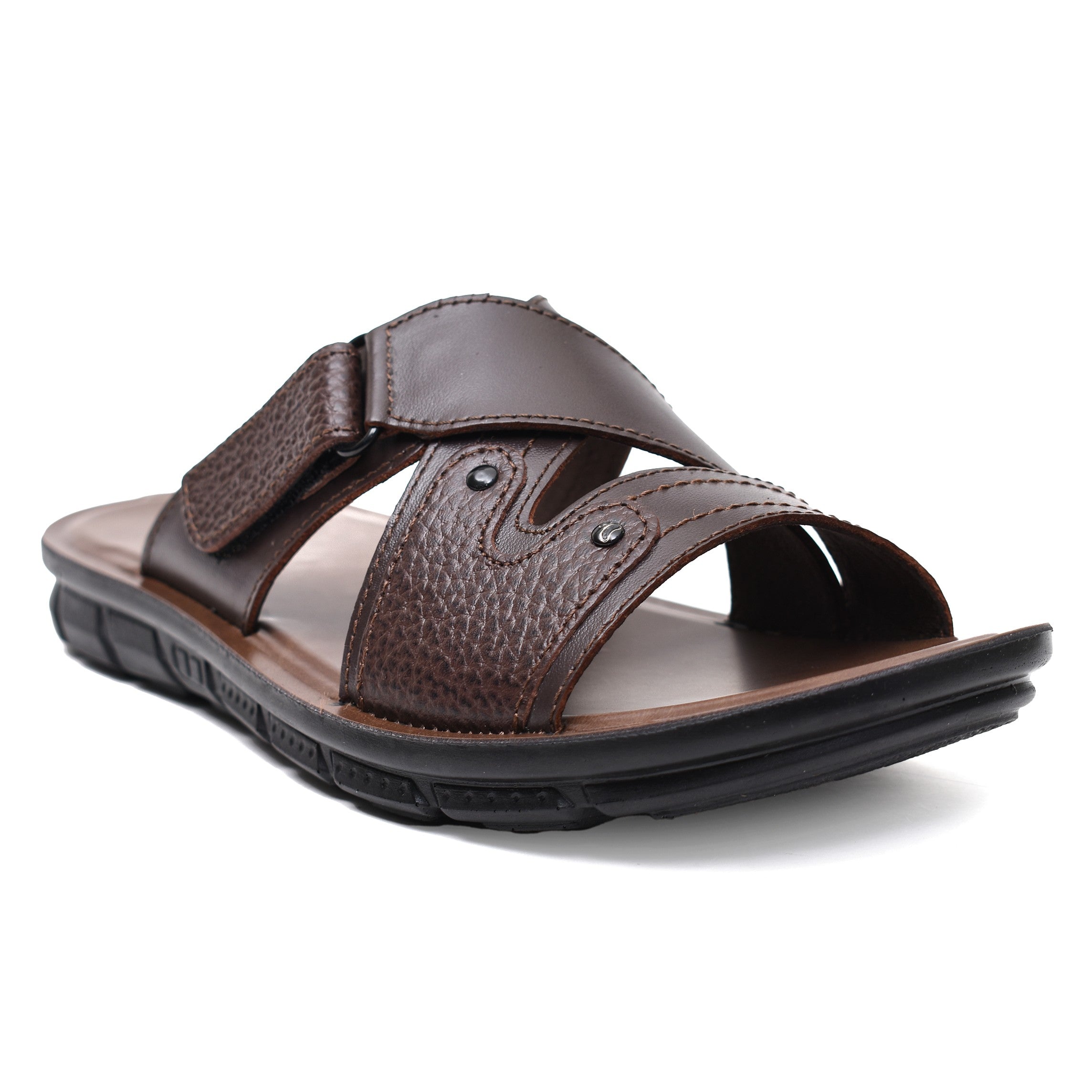 LEATHER SLIPPER - AK-06 BROWN